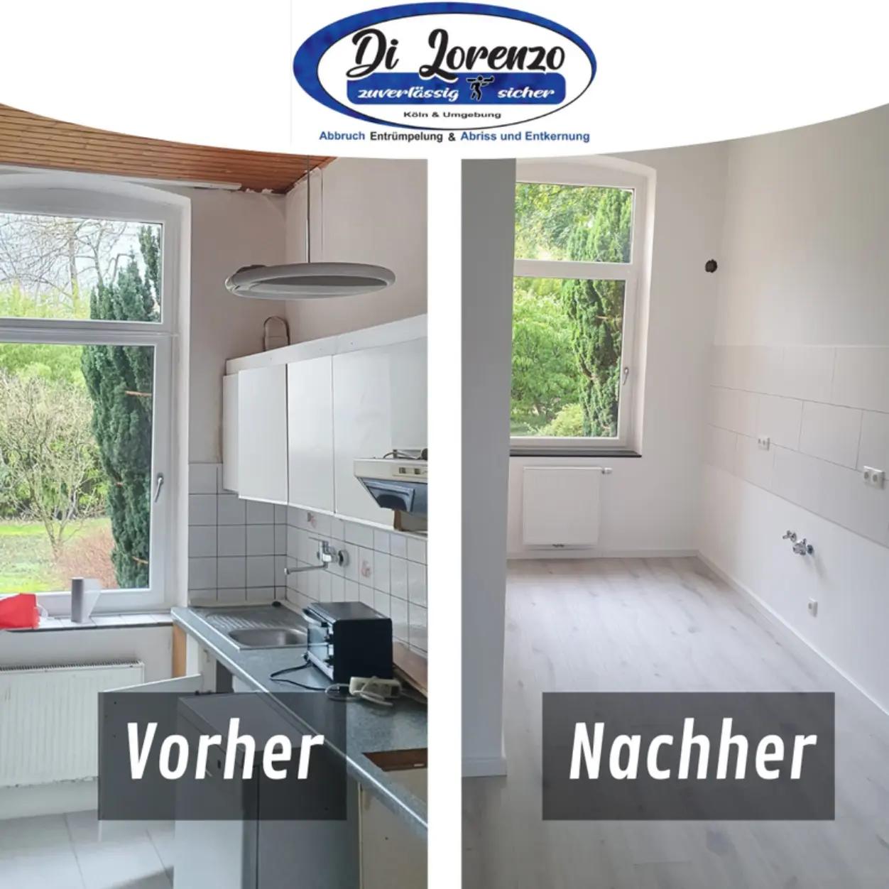 Entrümpelung, Abriss, Entkernung, Grundreinigung Vorher & Nachher